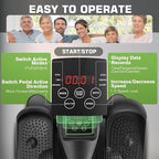 ANCHEER Under Desk Elliptical Machine - Quiet Pedal Exerciser for Seniors, Office & Home, Low-Impact Seated Leg Workout Equipment, Smart LCD Display, Remote Control
