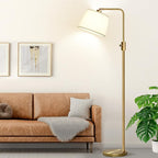 Nintiue Dimmable Floor Lamp, 1000 LM LED Edison Bulb Included, Arc Floor Lamps for Living Room Modern Standing Lamp Tall Lamps for Living Room Bedroom-Brass
