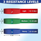 Resistance Bands for Working Out - Exercise Bands Set with Workout Guide - Fabric Elastic Bands for Physical Therapy - Fitness Bands Ideal for Legs Hip Glute