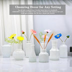 Brajttt Bud Vase Set of 25, White Vases, Glass Bud Vases in Bulk, Small Vases for Mini Flower Vase Set, Cute Vintage Glass Vases Set for Flower,Wedding,Home,Centerpiece Table Decorations