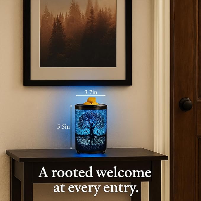 Leyoue Electric Wax Melt Warmer PTC Heating Plate with 7 Colors LED Changing Light Wax Warmer Fragrance Warmer for Home Office Gifts & Decor(Life Tree)