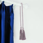 34 Inch Pearl Glass Bead Garland with Tassels - Elegant Boho Table Decor, Fringe Wall Hanging for Wedding, Party, Farmhouse Rustic Prayer Bead Home Decoration(1 Pack,Purple)