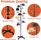 Montex Hat Rack Stand 15 Hooks, Hat Display Stand Metal, Hat Display for Stores, 15 Customisable Circular Hooks