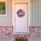 Patriotic Wreath for Front Door Red White Blue Wreath 4th of July Wreaths for Door Wall Memorial Day Decor Independence Day Hanging Decoration for Outside Home Farmhouse Holiday (USA)