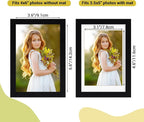 Rempry 4x6 Picture Frame, Display Pictures 3.5x5 with Mat or 4x6 Without Mat, Wall Hanging or Tabletop Photo Frame with Shatter Resistant Plexiglass, Black, 1 Pack