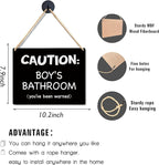 Lacosu Wall Pediments Bathroom Door Signs, Boys Bathroom Sign, 8 x 10 Inches, MDF, Black, Rustic Style