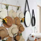 Macrame Hat Rack for Wall 31x53 in Hat Organizer with 15 Clips Hanging Hat Hanger Holder for Women Wide Brimmed Hat Storage for Fedora Boho Decorative Display