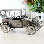 Metal Antique Vintage Car Model Home Décor Handmade Handcrafted Collections Collectible Vehicle (Silver)