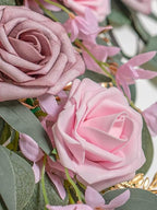 Lisuun Wedding Arch Flowers, Artificial Flowers for Decoration, 2pcs Flower Swag and 1 pcs Semi-Sheer Chiffon Table Runner Swag for Beautiful Dream Wedding Ceremony Floral Decor - Pack of 3