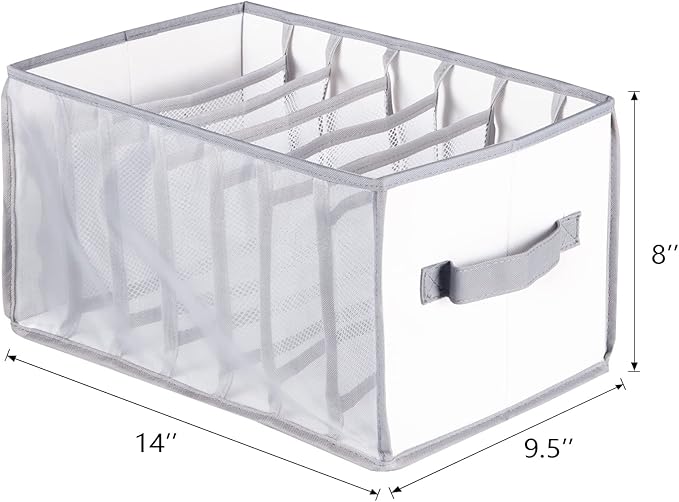 Univivi Closet Clothes Organizers Wardrobe Clothes Organizer Sweaters Organizer for Closet, 7 Grids Upgraded Large Capacity T-Shirt Organizers for Jeans, Pants, Sweaters, Underwear - Set of 4