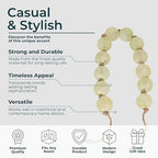 Modern Frosted Glass Bead for Home Decor and Bathroom - Refined Garland with Jute Cord Accent for Shelf and Coffee Table Styling - Light Reflective Piece for Office and Living Room - 3", Green