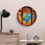 Decorative Plates, Old Globe Map Stained Glass Print Display Plate for Home Office Kitchen Table Decor Porcelain Plates 10 Inch, Gifts for Adventure Lover Wanderlust