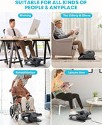 Gonex Under Desk Elliptical Exercise Machine for Seniors, Electric Ellipse Leg Exerciser with Remote, 16 Adjustable Speeds, Manual & 12 Auto Modes, Leg Exerciser While Sitting, Seated Pedal Exerciser