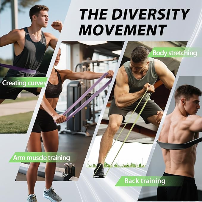 LEEKEY Resistance Bands, Exercise Bands with Handles,Pull Up Assist Bands - Band Set with Door Anchor - Bands for Working Out,Band for Men and Women Fitness Training,Home Workouts