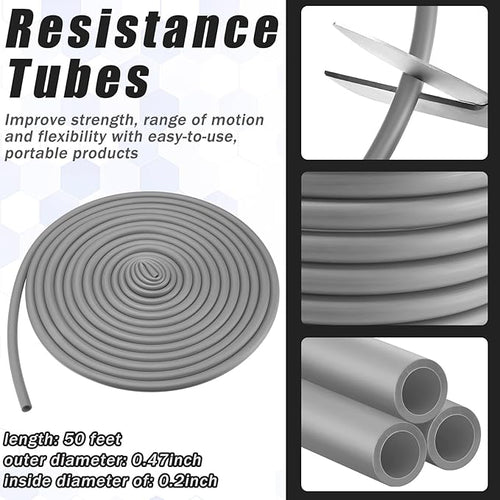 1 Roll Resistance Tubes Exercise Tubing 50ft Exercise Bands Tubing for Therapy, Lower Pilates, Home Workouts, Rehab Core