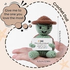 Valentines for Dad Birthday Gift, Handmade Crochet Mini Turtle, Emotional Support Animal Gift from Daughter Son, Funny Sea Turtle Desk Decor, Unique Retirement for Dad (3.74" X 2.56")