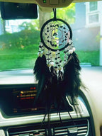 Mini Dream Catcher for Car Rear View Mirror Accessories,Handmade Small Dream Catchers Boho Car Charm Interior Decor（Black）