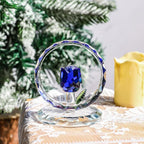 LONGWIN Crystal Blue Rose Flower Figurine Collectible Glass Spring Bouquet Decorative Ornaments for Home Office,Romantic Valentine’s Day, Anniversary & Wedding Gifts for Women