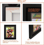 Goldfinch 2 Packs Sports Magazine Frames Displays Magazines Measuring 8.5 x 11.25 or 8.25 x 11 inches with Double White Core Matting, Deep Frame Moulding, with Installed Hanger