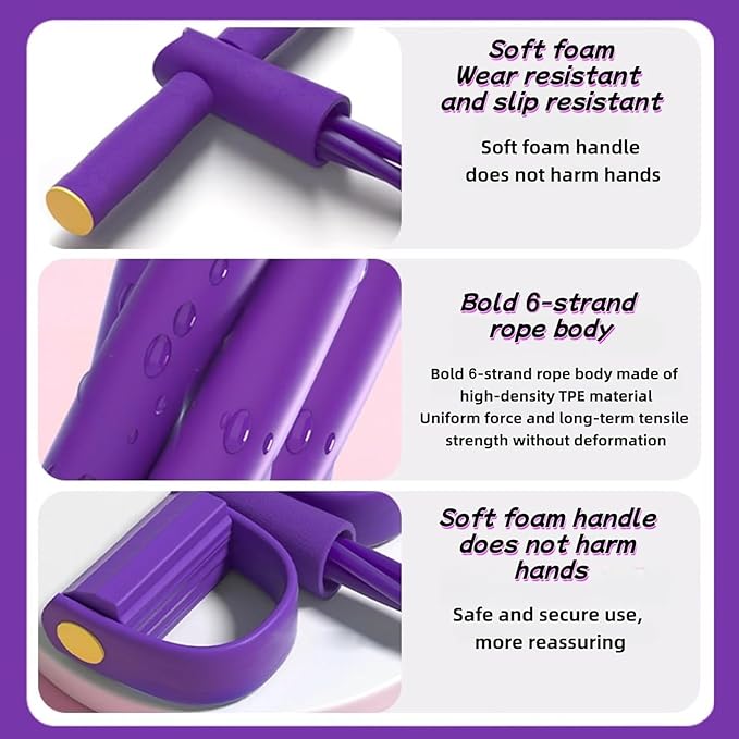 Pedal Resistance Bands with Handles, 21 Fitness Resistance Bands-6 Tube, Resistance Bands with Handles Pedal, Stretch Bands for Exercise Sit Up Exercise Equipment AB Workout Equipment for Women Men