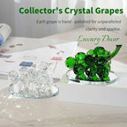 Grape Cluster Crystal Decor Sculpture, Sparkling High-Transparency Faceted Design, High-End Crystal with Mirror Base, Elegant Home/Office Display, Gift for Collectors & Fruit Lovers (Mixed Color)