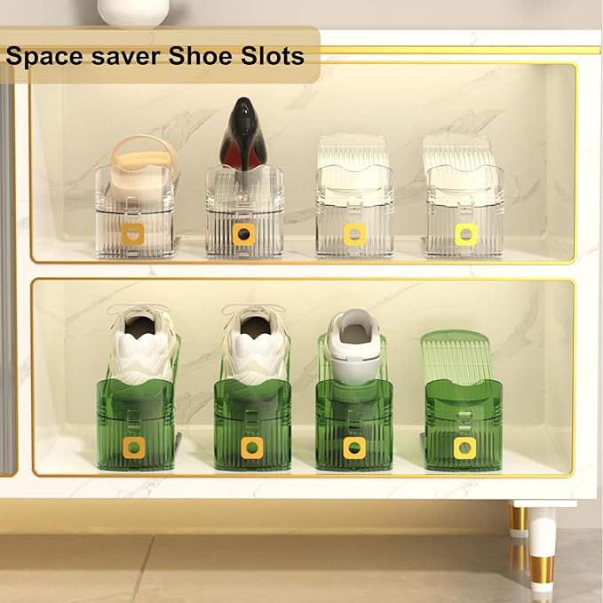 20Pack Shoe Slot Organizers Clear Shoe Stacker Organizer for Closet Shoe Holder Space Saver Rack Storage for Closet (clear, 20Pack)