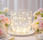 8" Wide 8" Tall Large Hand Blown Sturdy Clear Cylinder Glass Vase, Centerpiece Flower Vase for Rose, Tulip, Boquets, Hurricane Candle Holder (1, 8"x8")