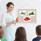 OWLKELA 13.3"x17.7" inch Bulletin Board with Linen 1 Pack, White Wood Style Frame, with 10 Pushpins, Linen Cork Board, Ideal for School, Home & Office