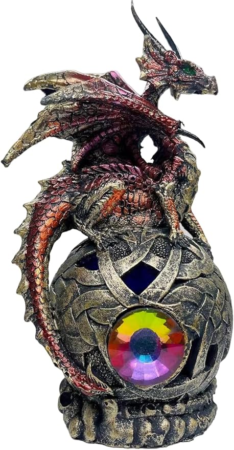 George S. Chen Imports Dragon on Light Up LED Orb Statue Display (71506)