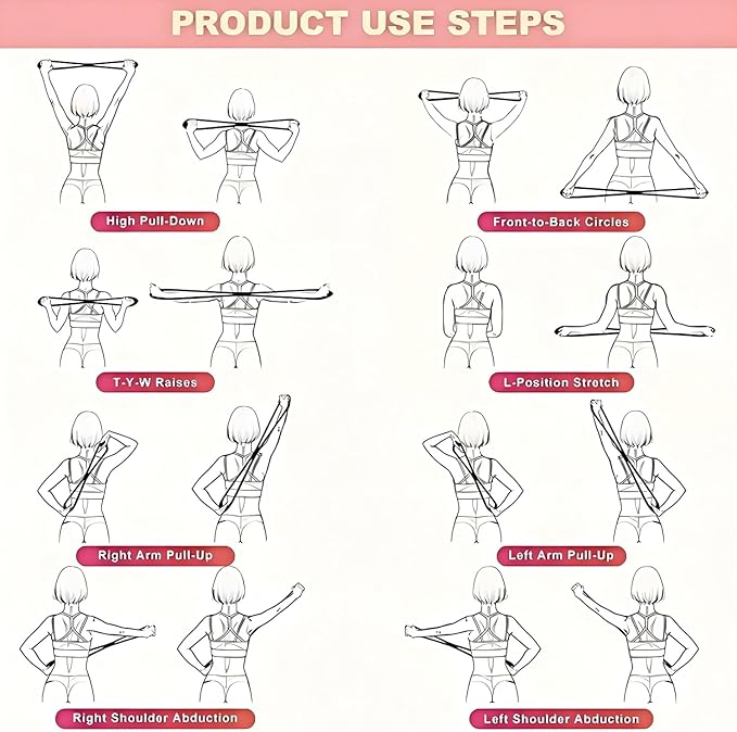 Figure 8 Resistance Bands for Women & Men – 15LB Silicone Pull Rope for Shoulder, Back & Arm Workout – Non-Slip Handles, Home Gym, Yoga & Physical Therapy – Toning, Posture Correction