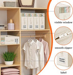 WOWBOX Sheet Organizers and Storage,Closet Bed Sheet Organizer Under Bed Storage and Organization with Label Cards & Clear Window for Bedding Sheets,Duvet Covers,Blankets (6 Pack，Beige)