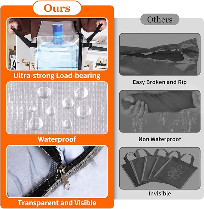 4 Pack Long Clear Storage Bags for Comforter, Clothes & Bedding, Plastic Blanket Storage with Zipper and Handle, Moving Bags, Closet Organizer and Under-Bed Storage (90L, 39.4"*7.1"*19.7")