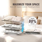 Vacuum Storage Bags for Travel, 15 Pack Vacuum Seal Bags for Clothing With Wireless Electric Pump, Space Saver Bags for Luggage, Clothes, Seasonal Storage- Vacuum Compression Bags Travel Essentials