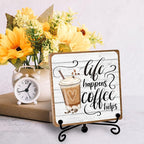 Coffee Lover Gifts for Women Men, Funny Coffee Bar Accessories, Table Decorations Supplies, Desk Shelf Cubicles for Bar Decoration Plaque Gifts