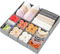 Drawer Organizer Clothes 8 Pack Clothes Organizer Dresser Drawer Organizers for Socks Underwears Bras Foldable Closet Organizers and Storage Fabric Storage Dividers for Nursery Bedroom, Gray