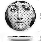 Lina Cavalieri Plate, Wall Decorative Plate, Mysterious Face Plate Wall Hanging Decoration,Including Bracket And Special Spring HooK,style-9,7inch