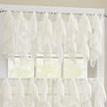 Sweet Home Collection Kitchen Window Tier, Swag, or Valance Curtain Treatment in Stylish and Unique Patterns and Designs for All Home Décor, Sheer Ivory