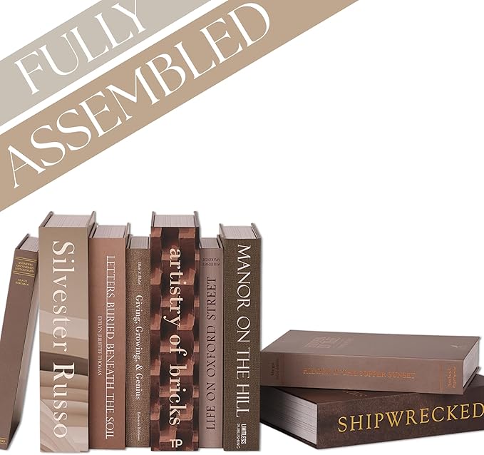 9 Faux Books with Hidden Storage (Earth), Vintage Books, Secret Storage, Bookshelf Decor, Coffee Table Storage, Home Staging Accessory, Brown Home Decor