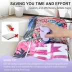 Electric Air Pump for Vacuum Storage Bags, Portable Travel Vacuum Pump Compressing Clothing Vacuum Seal Pump for Various Vacuum Seal Bags Purple(Storage Bag Not Included)