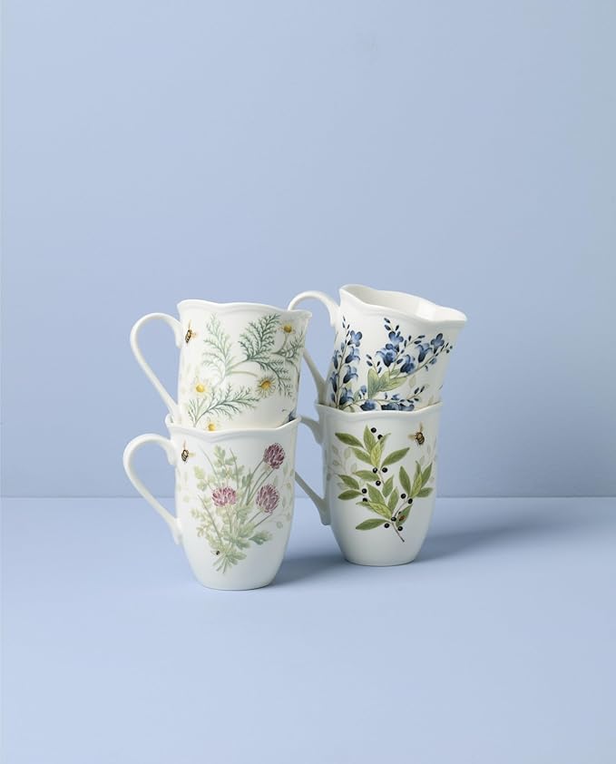 Lenox 897911 Butterfly Meadow Herbs Mugs, Set Of 4