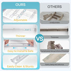 Vtopmart 2.36” Drawer Dividers with Expandable Inserts, 12.8"-22.3" Adjustable Kitchen Drawer Organizer, Clear Plastic Organizer Separator for Flatware, Utensil, Cutlery, 4 Dividers with 6 Inserts