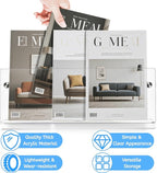 Youeon 2 Pcs Clear Acrylic Magazine Holder Wall Mount, 17 Inch Hanging Magazine Rack with Hardware, Floating Bookshelf Brochure Display Organizer for Home, Office, Reception Area