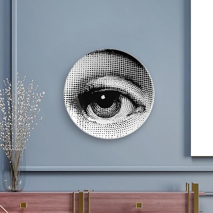 Lina Cavalieri Plate, Wall Decorative Plate, Mysterious Face Plate Wall Hanging Decoration,Including Bracket And Special Spring HooK,style-10,7inch