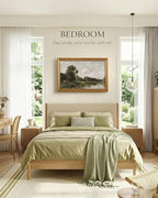 VIYYIEA Vintage Large Framed Wall Art for Living Room, Landscape Canvas Prints Home Decor, Painting Picture, Bedroom Wall Decor Gifts for Friends or Family -【Shadows on the Stream】-(36L x 24W)