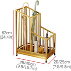 Indoor Metal Umbrella Stand，Umbrella Storage，Tall Metal Standing Umbrella Holder，Umbrella Holder for entryway，for Hotel，Offices，Home，Commercial(Gold,25 * 20 * 62cm/10 * 8 * 24.4in)