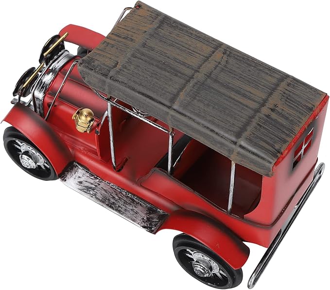 que Car Model, Vin Retro Car, Iron Crafts Desktop Ornament with Dte Ship, Metal or Home Bar,