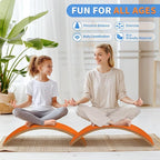 Wooden Wobble Balance Board for Kids, Balance Beam Rocker Board for Toddlers Adults, Montessori Waldorf Learning Toys for Yoga Exercise