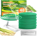 SCENTORINI Citronella Coils, 48 PCS Citronella Incense with Coil Holder, Suitable for Summer Home Outdoor Use, Pool Side, Patio, Camping, Porches, Courtyards, Farms, Garden Planting Area