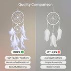 White Dream Catcher Wind Chimes Handmade Beaded Dreamcatcher for Car Kids Bed Room Wall Hanging Decoration