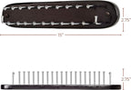 Richards Homewares Tie Rack Wall Mounted - Wood Tie Organizer for Closet 21 Chrome Hooks Storage and Organization Hnager Walnut